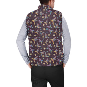 Hummingbird Pattern Print Design 04 Men's Padded Vest