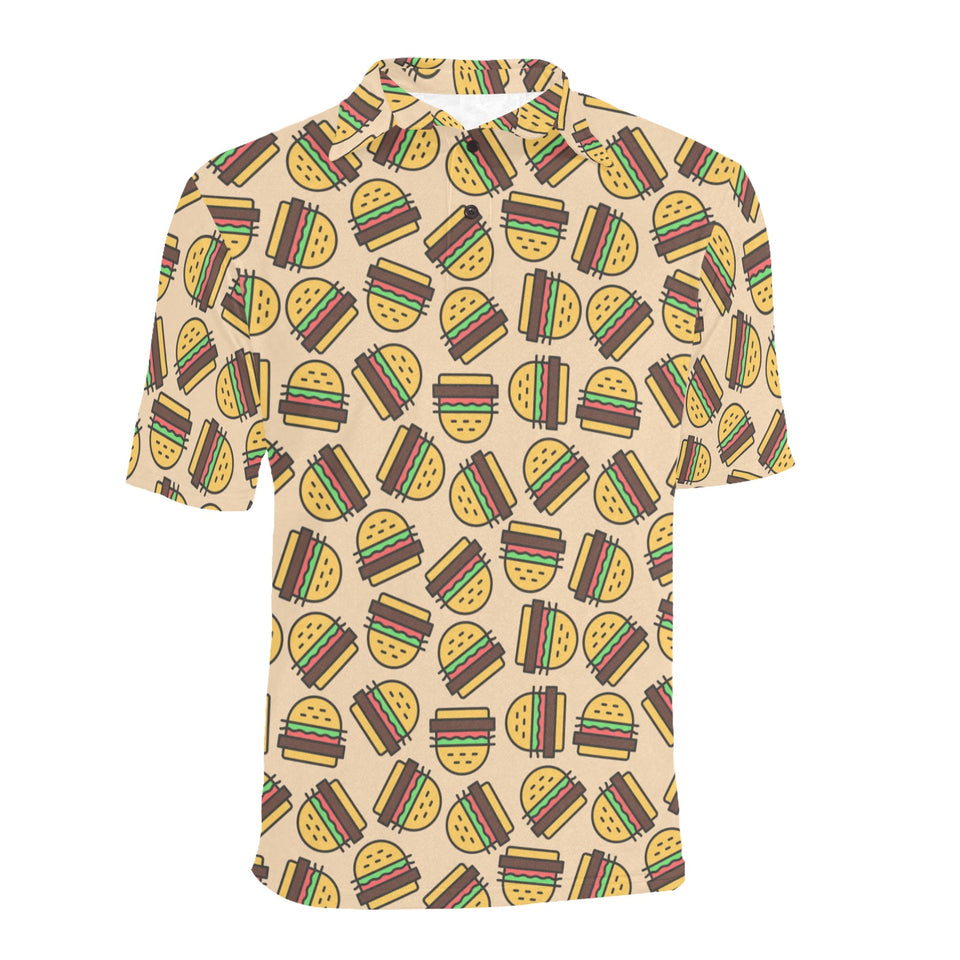 Hamburger Pattern Print Design 01 Men's All Over Print Polo Shirt