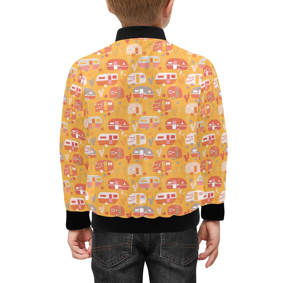 Camper Van Pattern Print Design 04 Kids' Boys' Girls' Bomber Jacket