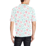 Clock time pattern blackground Men's All Over Print Polo Shirt