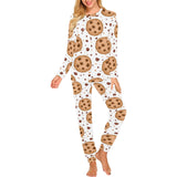 chocolate chip cookie pattern Women's All Over Print Pajama Set