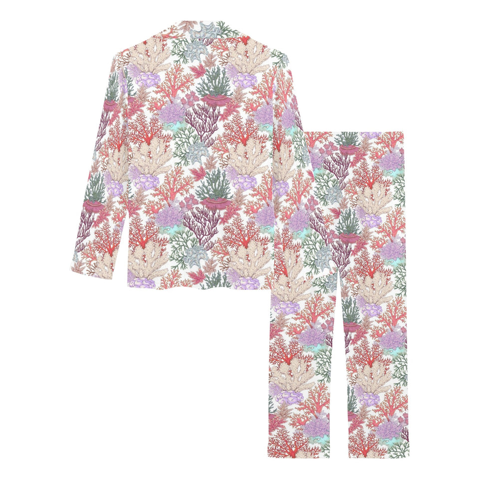 Coral Reef Pattern Print Design 03 Women's Long Pajama Set