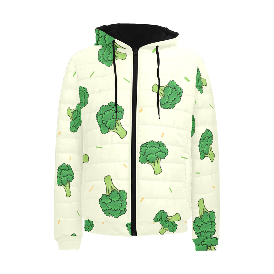Broccoli pattern Men's Padded Hooded Jacket