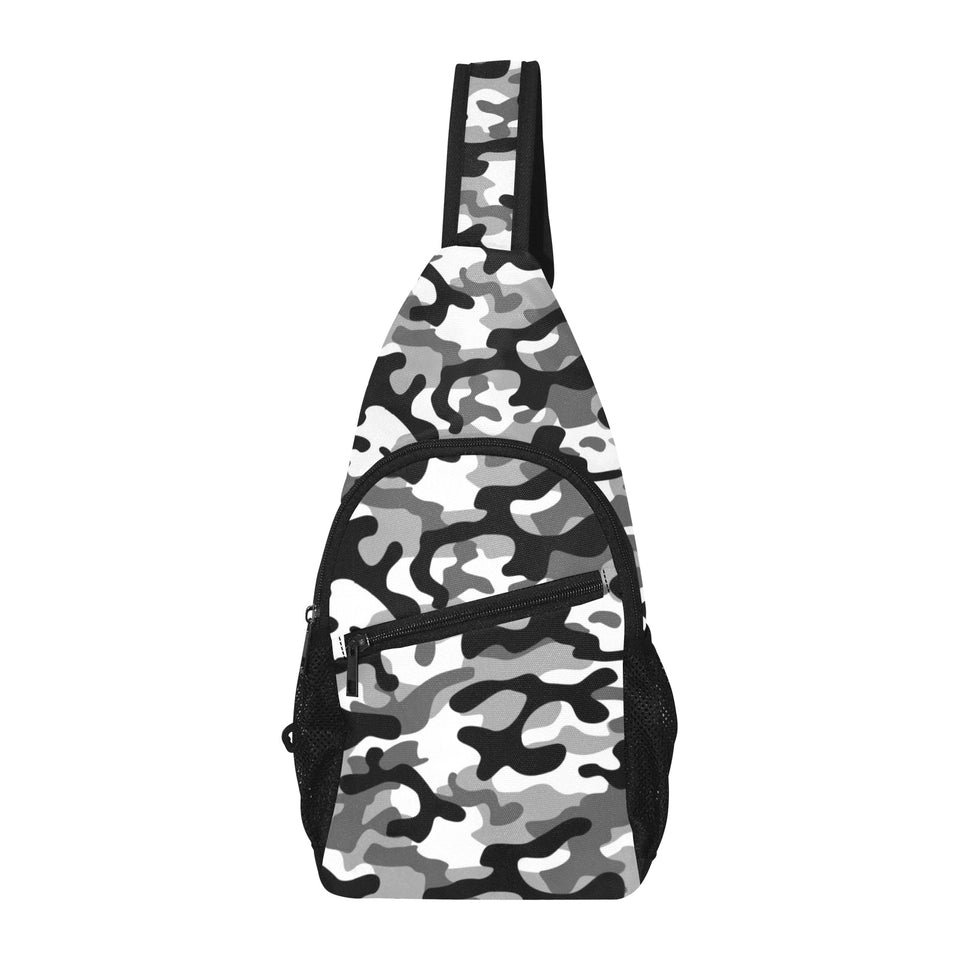 Black white camouflage pattern All Over Print Chest Bag
