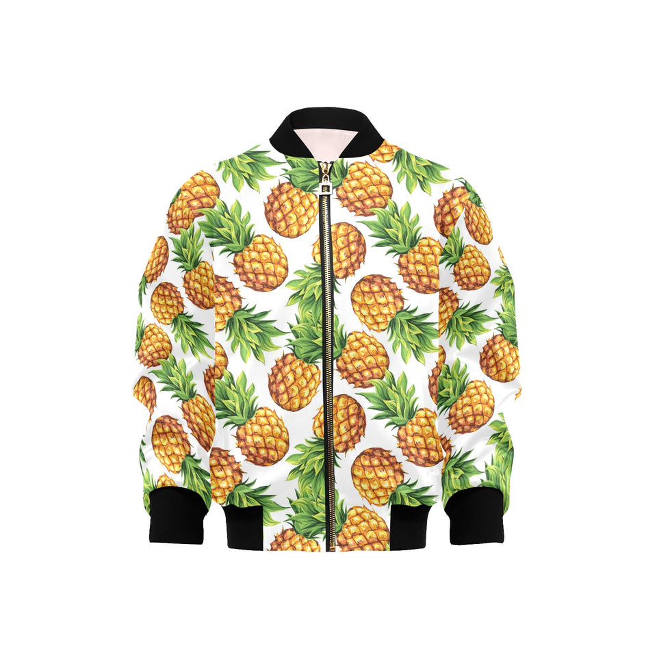 Pineapples design pattern Kids' Boys' Girls' Bomber Jacket