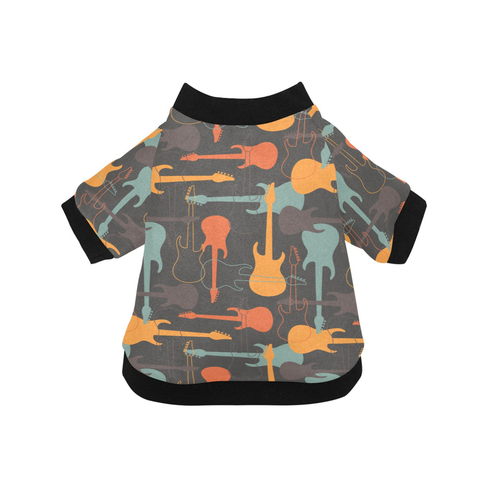 electric guitars pattern All Over Print Pet Dog Round Neck Fuzzy Shirt