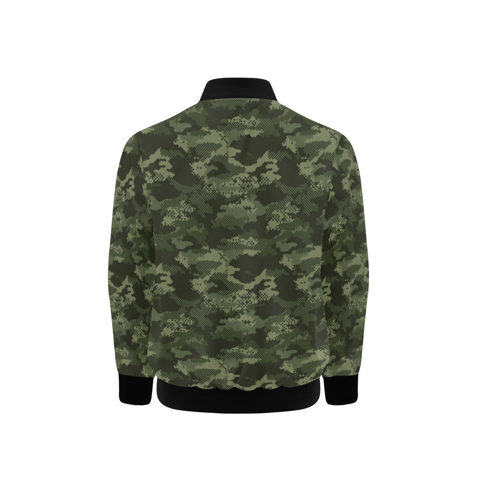 Digital Green camouflage pattern Kids' Boys' Girls' Bomber Jacket