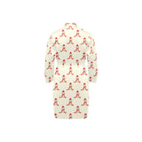 Golden Retriever Pattern Print Design 01 Men's Long Sleeve Belted Night Robe