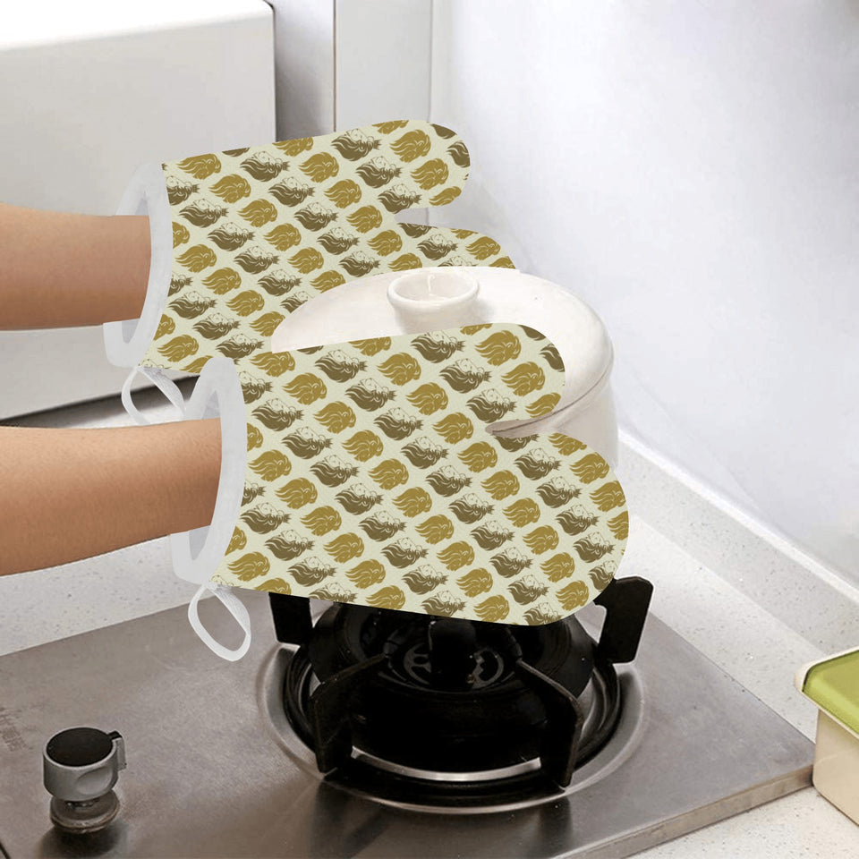 Lion Pattern Print Design 02 Heat Resistant Oven Mitts