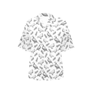 Pigeon Pattern Print Design 05 Women's All Over Print Hawaiian Shirt