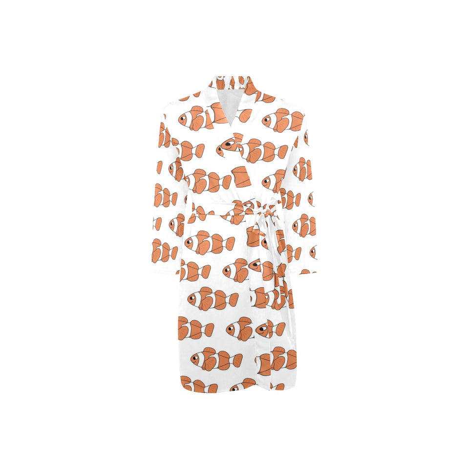 Clown Fish Pattern Print Design 05 Men's Long Sleeve Belted Night Robe