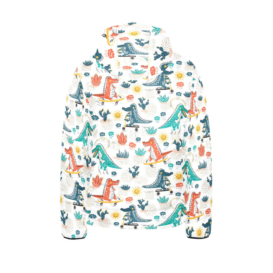Cute Crocodile Pattern Kids' Boys' Girls' Padded Hooded Jacket