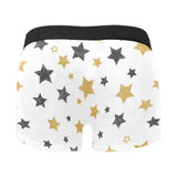 hand drawn gold black star pattern Men's All Over Print Boxer Briefs Men's Underwear