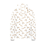 Jack Russel Pattern Print Design 04 Kids' Boys' Girls' Padded Hooded Jacket