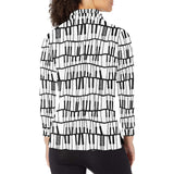 Piano Pattern Print Design 03 Women's Long Sleeve Polo Shirt