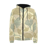 Ginkgo leaves design pattern Men's Padded Hooded Jacket