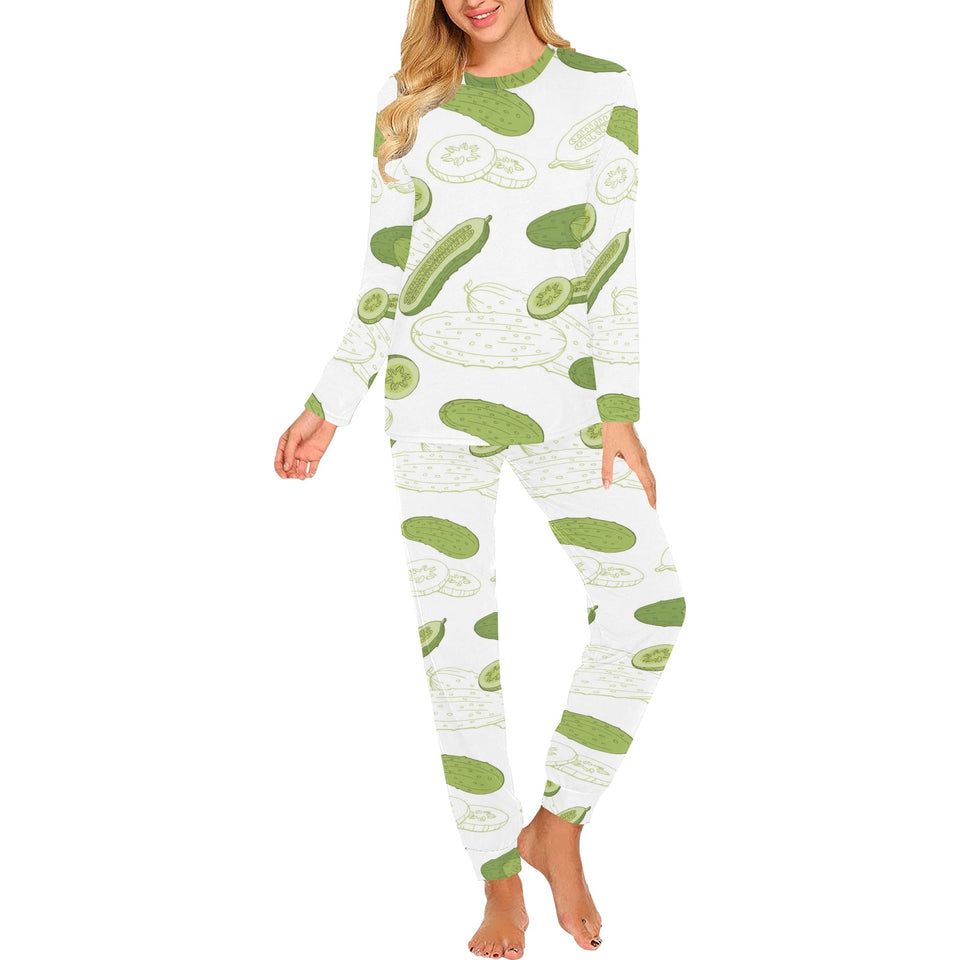 Cucumber sketch pattern Women's All Over Print Pajama Set