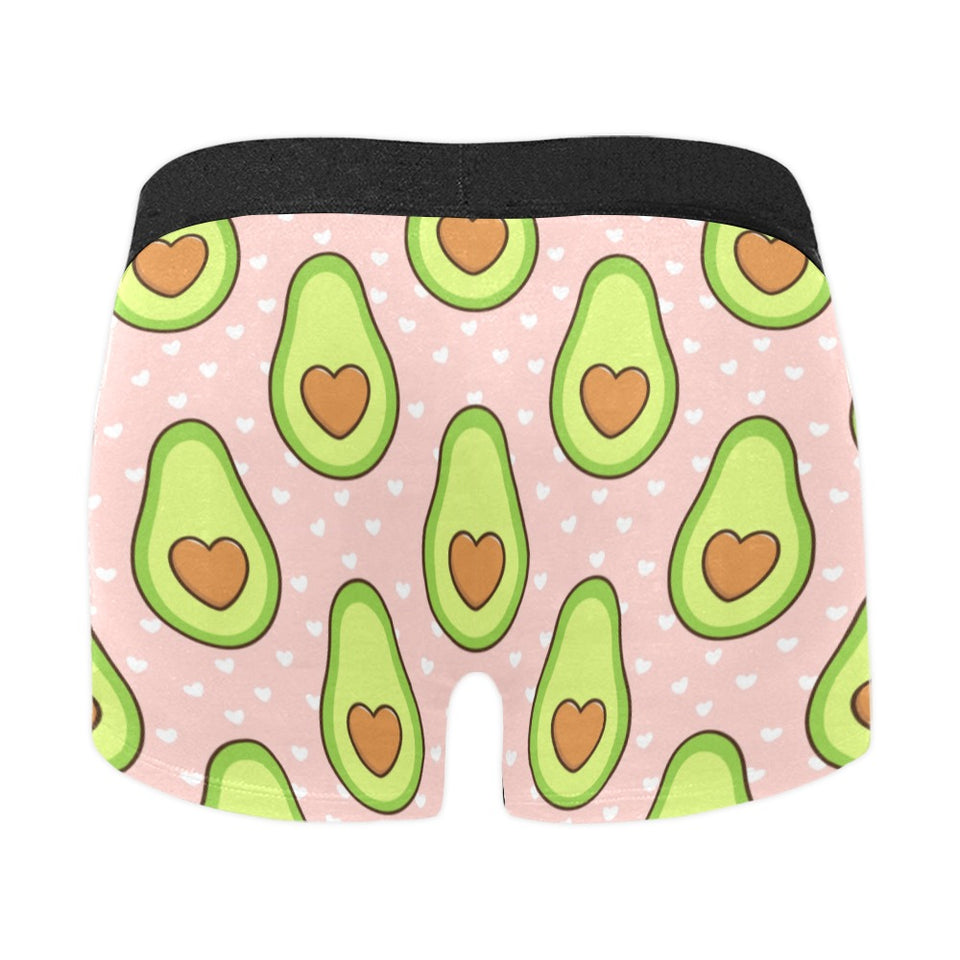 Avocado heart pink background Men's All Over Print Boxer Briefs Men's Underwear