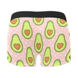 Avocado heart pink background Men's All Over Print Boxer Briefs Men's Underwear