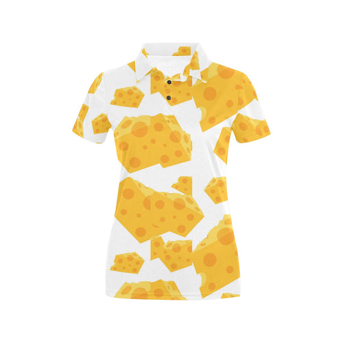 Cheese slice pattern Women's All Over Print Polo Shirt