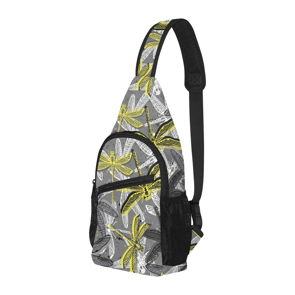 Hand drawn dragonfly pattern All Over Print Chest Bag