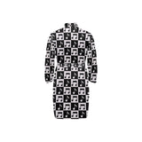 Music Notes Pattern Print Design 01 Men's Long Sleeve Belted Night Robe