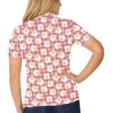 Fried Eggs Pattern Print Design 03 Women's All Over Print Polo Shirt
