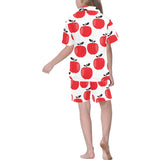 red apples white background Kids' Boys' Girls' V-Neck Short Pajama Set