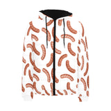 Sausage Pattern Print Design 04 Men's Padded Hooded Jacket