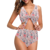 Octopus winter hat garland Fish candy Seaweed Cora Chest Bowknot High Waisted Bikini Swimsuit