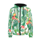 Cactus design pattern copy Men's Padded Hooded Jacket