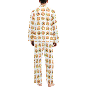 Hamburger Pattern Print Design 04 Men's Long Pajama Set