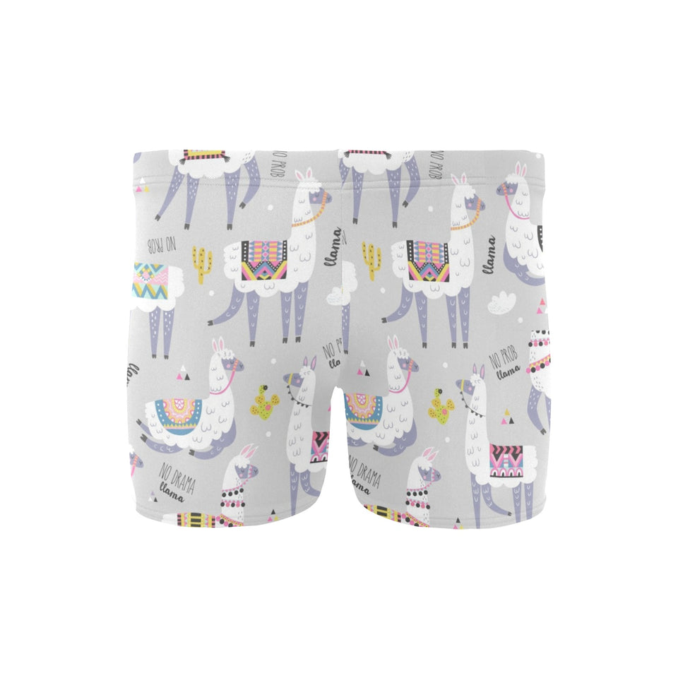 Cute Llama Alpaca pattern Men's Swimming Trunks