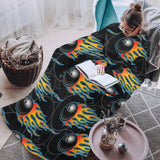 Bowling balls flame pattern Blanket Robe with Sleeves