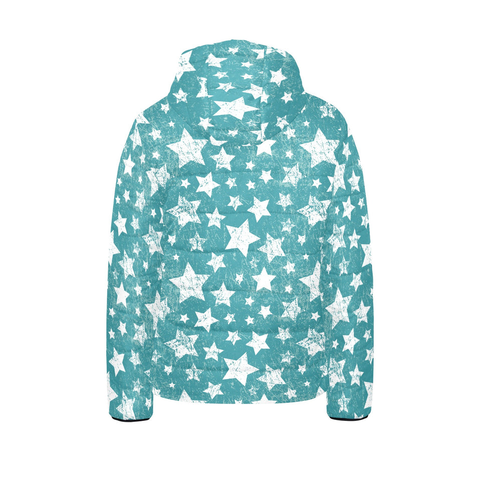 Vintage star pattern Kids' Boys' Girls' Padded Hooded Jacket