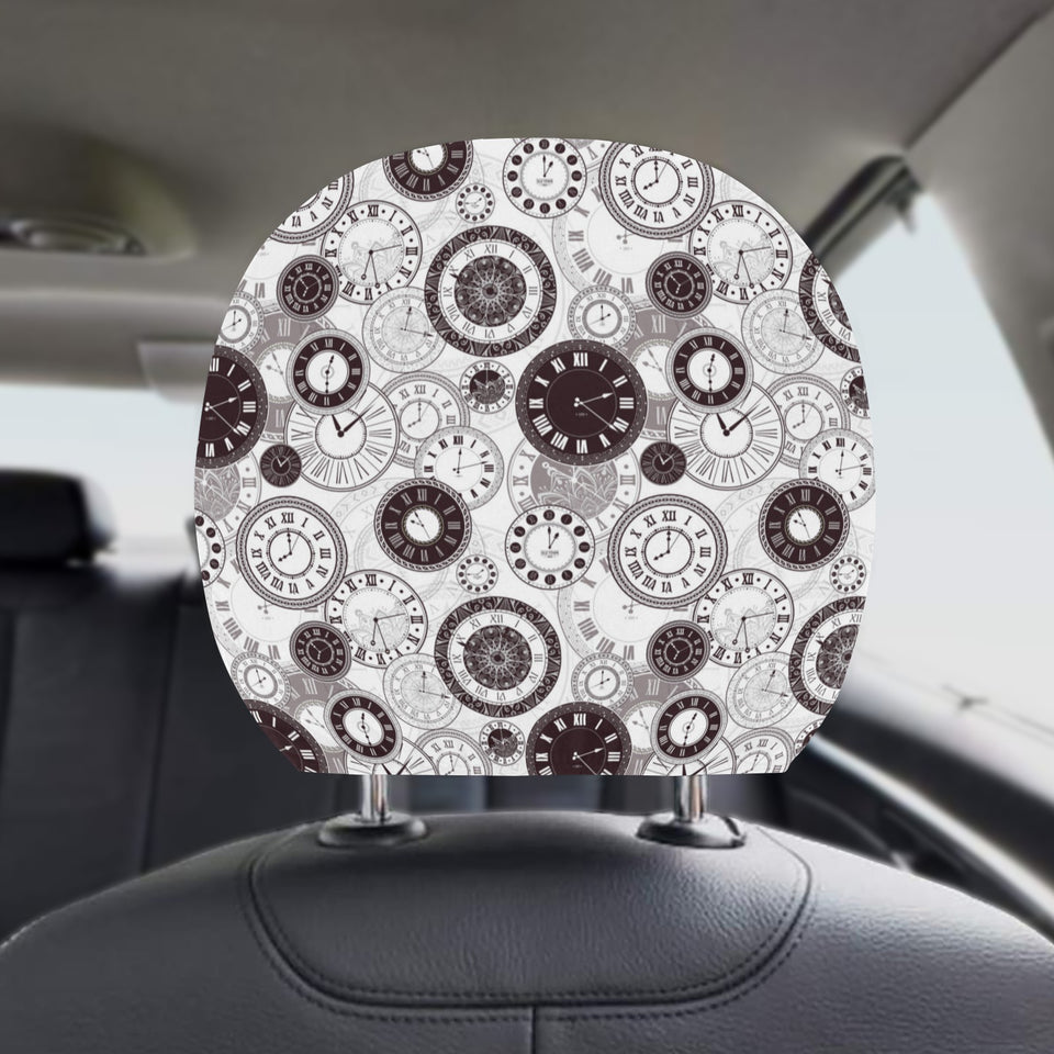 Classic vintage clock pattern Car Headrest Cover