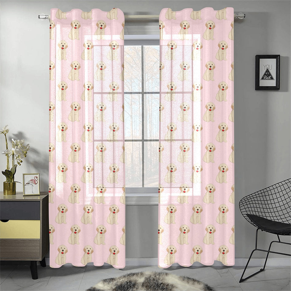 Golden Retriever Pattern Print Design 02 Gauze Curtain