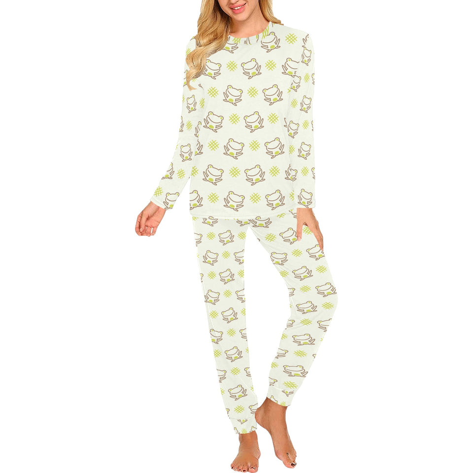 Cute cartoon frog baby pattern Women's All Over Print Pajama Set
