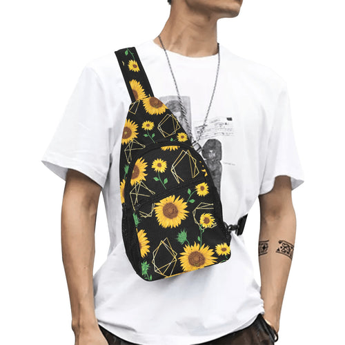 sunflower golden polygonal shapes All Over Print Chest Bag