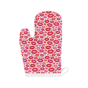 Lips Pattern Print Design 01 Heat Resistant Oven Mitts
