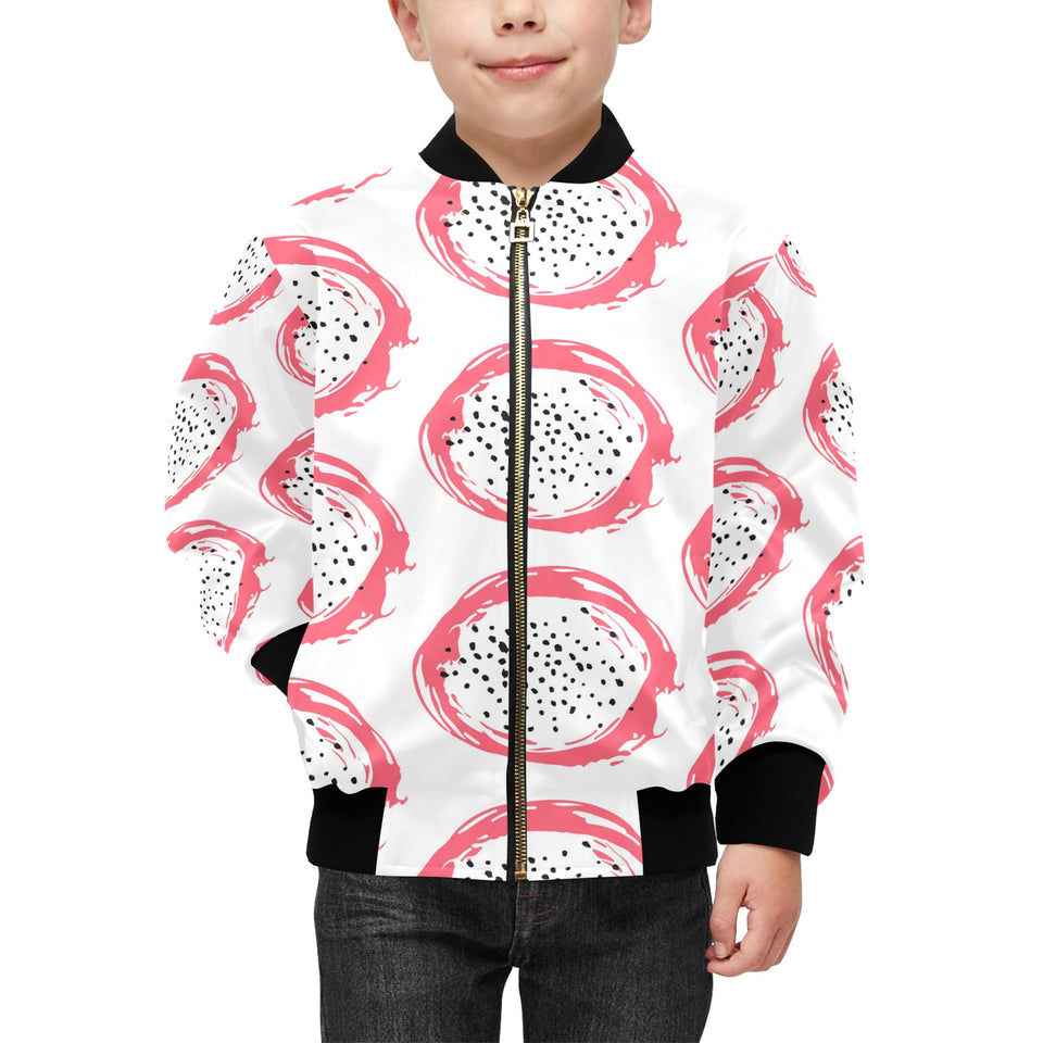 Hand drawn dragon fruit Kids' Boys' Girls' Bomber Jacket