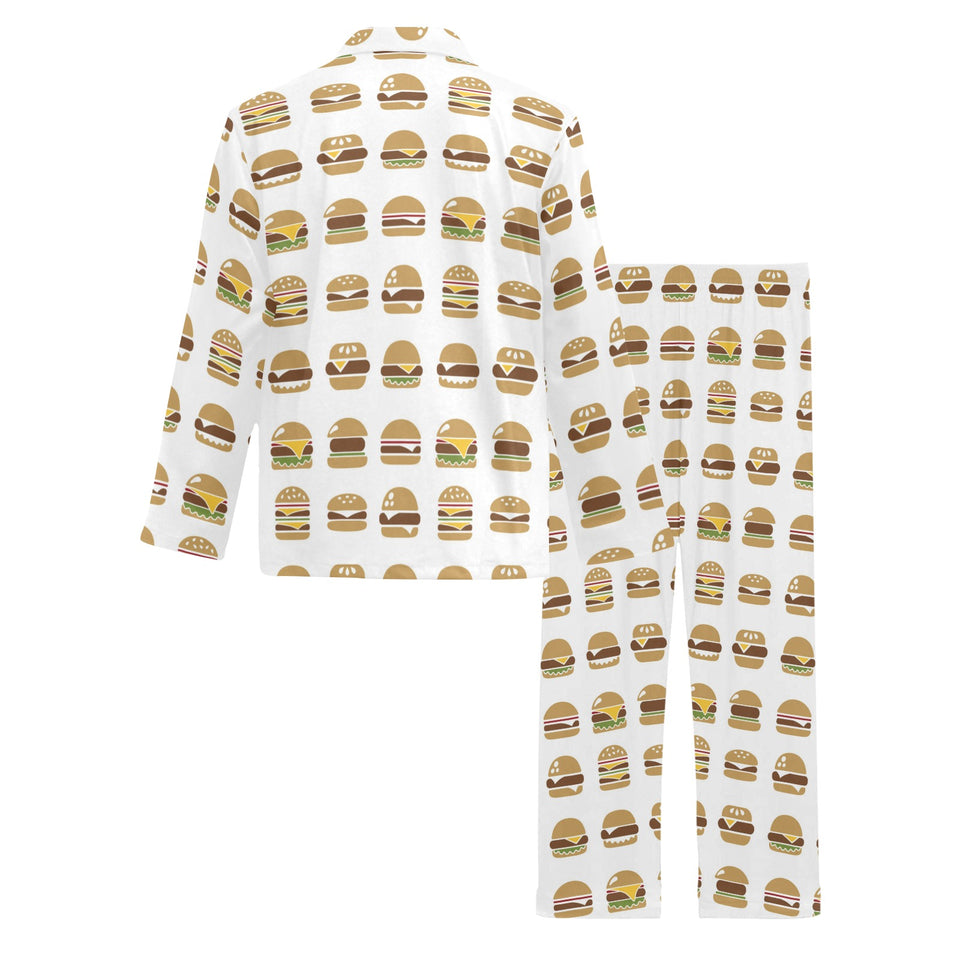 Hamburger Pattern Print Design 02 Men's Long Pajama Set