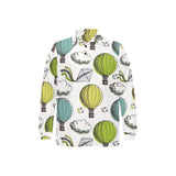 Hot Air Balloon Bird Cloud Pattern Men's Long Sleeve Polo Shirt