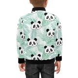 Panda pattern tropical leaves background Kids' Boys' Girls' Bomber Jacket