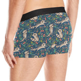 Raccoon tropical leaves pattern Men's All Over Print Boxer Briefs Men's Underwear