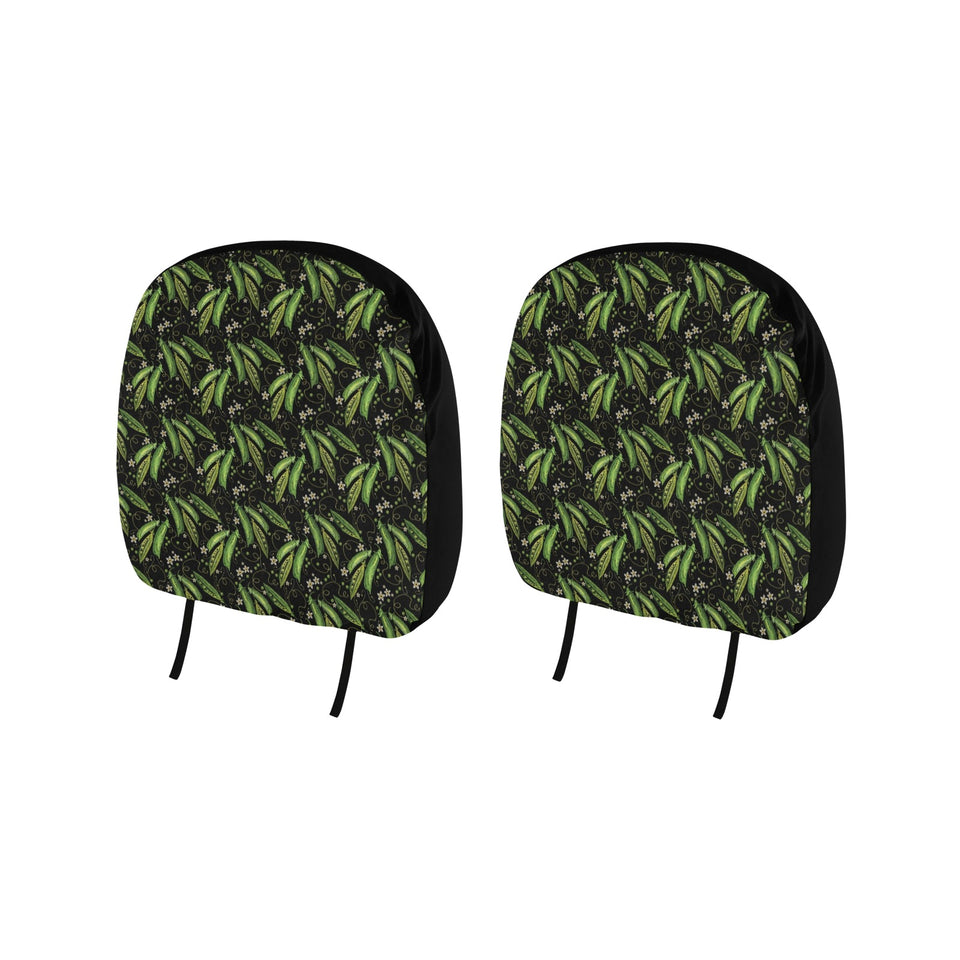 Green Peas Pattern Print Design 02 Car Headrest Cover