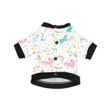 Colorful unicorn pattern All Over Print Pet Dog Round Neck Fuzzy Shirt