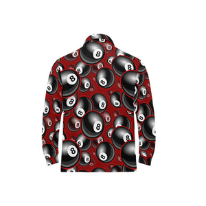 Billiard Ball Pattern Print Design 05 Men's Long Sleeve Polo Shirt
