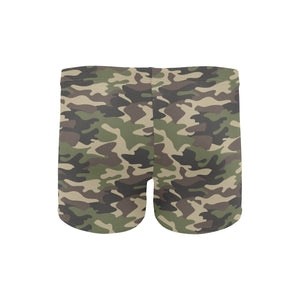 Dark Green camouflage pattern Men's Swimming Trunks