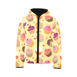 cake cupcake heart cherry pattern Kids' Boys' Girls' Padded Hooded Jacket